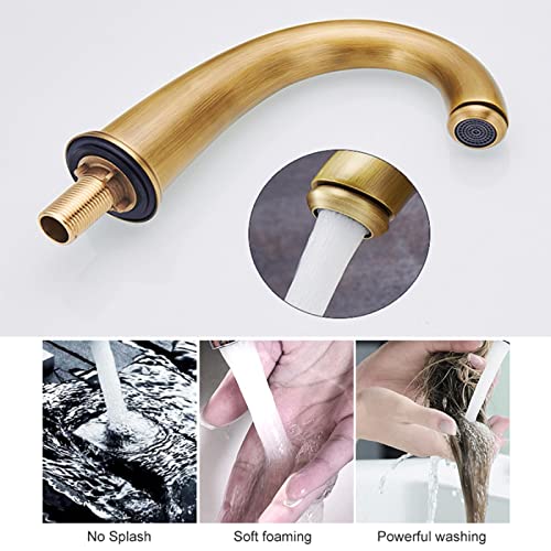 Mélangeur de lavabo laiton doré avec commande eau chaude et froide précise - 6