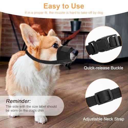 Hund Maulkorb, Soft Mesh Maulkörbe Für Hunde, Verstellbare Schlaufe, Atmungsaktiver Nylon Hundemaulkorb für Kleine, Mittlere Hunde Verhindert Das Beißen, Kauen Und Bellen (S)