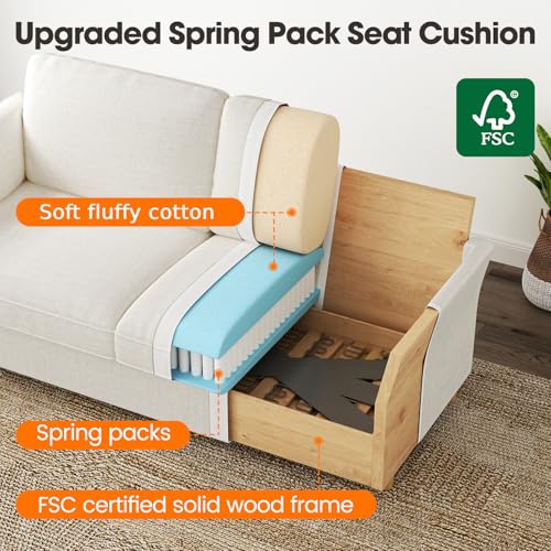 Vesgantti 70-Inch Beige Loveseat Sofa - Modern, Comfy, Tool-Free Assembly for Small Spaces