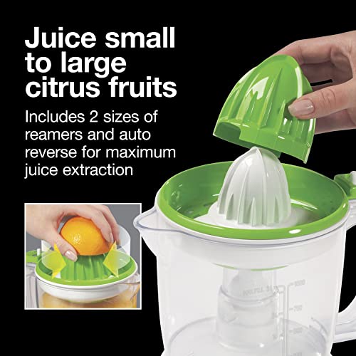 Proctor Silex Electric Citrus Juicer Machine, 34 oz., for Orange, Lemon, Grapefruit Juice, White & Green (66337) - Image 3