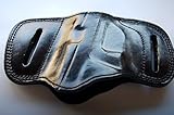 cal38 Leather Handcrafted Belt Slide Holster for Heckler & Koch P9S (R.H) (Black)