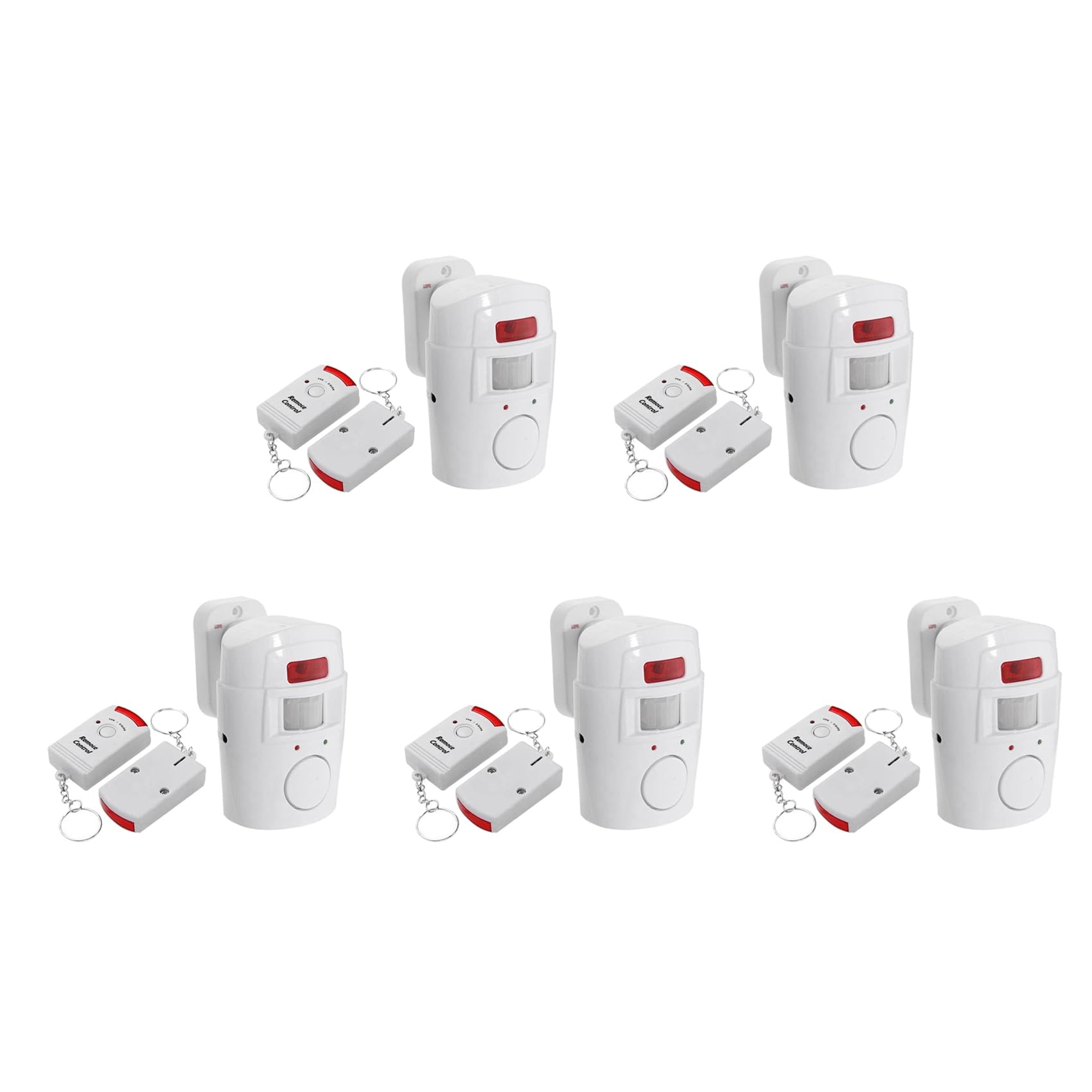 Jnchdghwa White 5X Infrared Motion Sensor Alarm - Burglar Alarm With 10 Remote Controls, Suitable For Home/Garages/Shops
