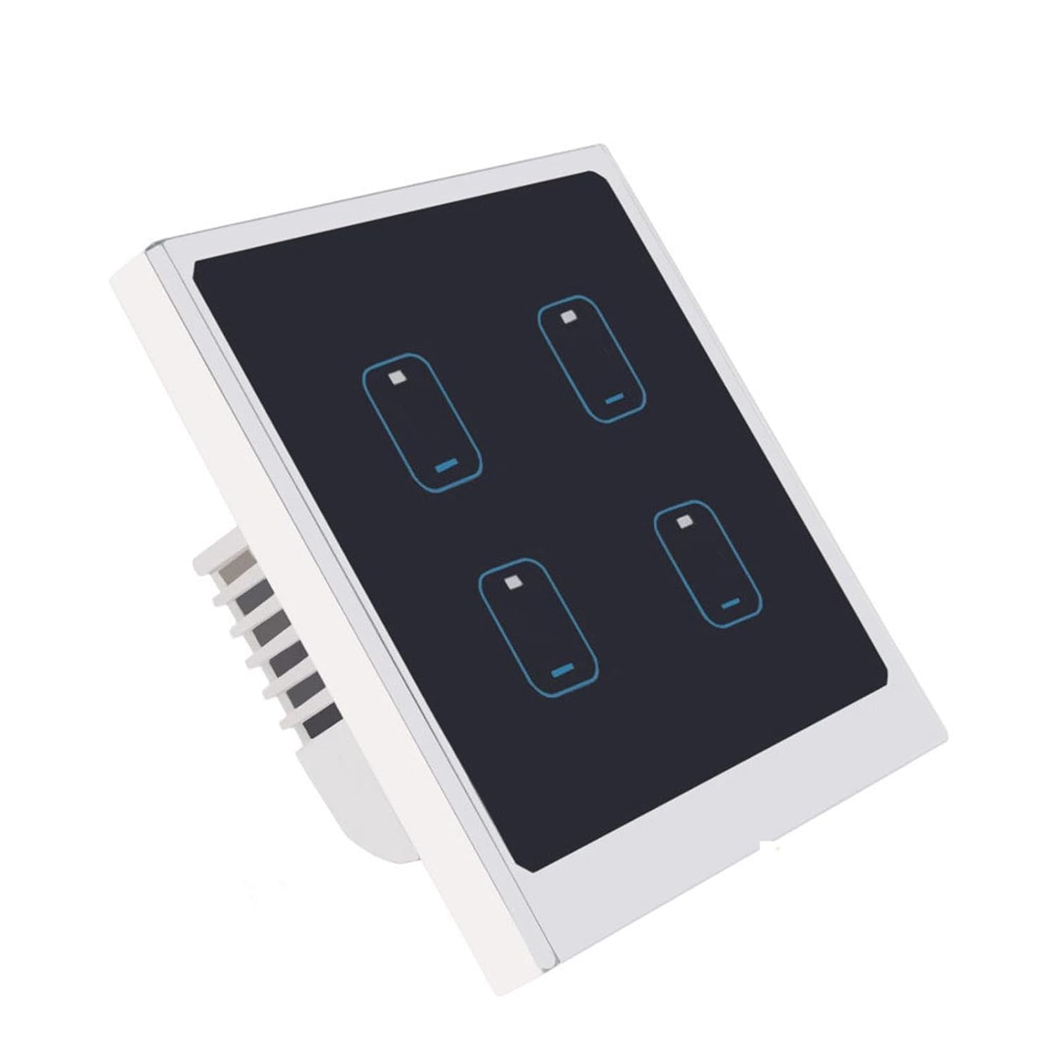 Tuya/Ewelink Smart Life WiFi Light Wall Switch Touch Glass Panel Timer Remote Voice Control by Voice Control 4Gang-Tuya App