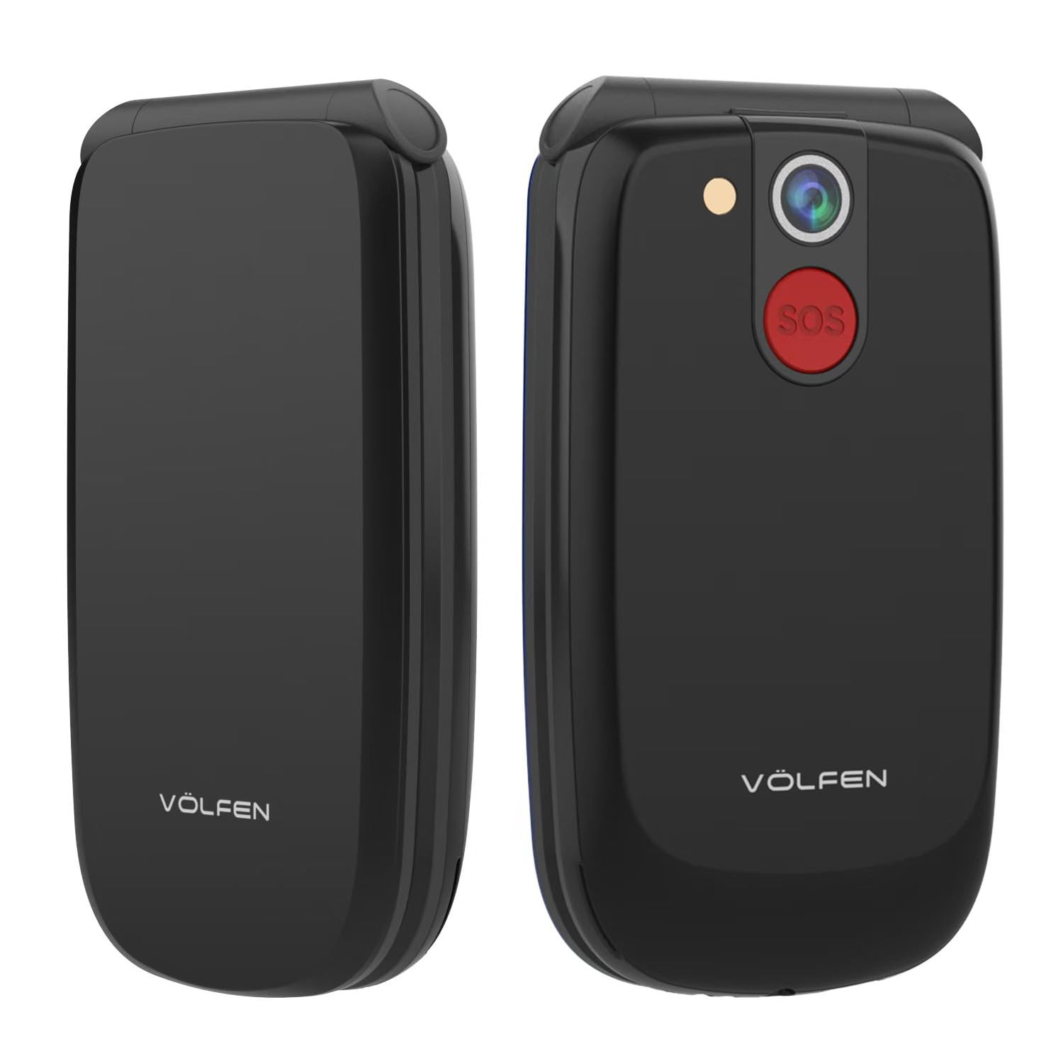 Astro Flip 4G - Teléfono Móvil para Personas Mayores con Tapa, Teclas Grandes y Pantalla XXL de 2,8”, Botón SOS, Fácil De Usar, Base de Carga USB-C, Doble SIM (Negro)