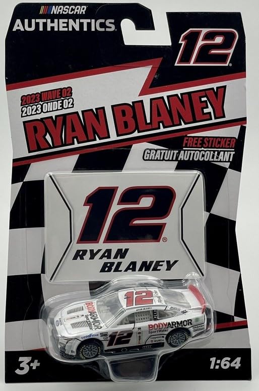 MatchboxNascar Authentics Ryan Blaney 2023 Wave 2, 1:64 Scale Car Toy for Kids, Unisex Children