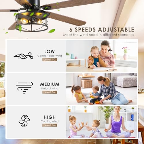 Dannilong-Farmhouse-Ceiling-Fan-with-Light-and-Remote-56-Rustic-Flush-Mount-Ceiling-Fans-5-Dual-Finish-Blades-Carnegie-Industrial-Fandelier-for-Living-room-Bedroom-Patio-E26 Dannilong Farmhouse Ceiling Fan with Light and Remote 56 Rustic Flush Mount Ceiling Fans 5 Dual Finish Blades Carnegie Industrial Fandelier for Living room Bedroom Patio E26