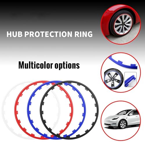 4pcs Car Wheel Hub Protection Ring 22in for Audi Edge Protector, Tyre Protection Trim,Alloy Wheel Protector(Color:Red,Size:22in)