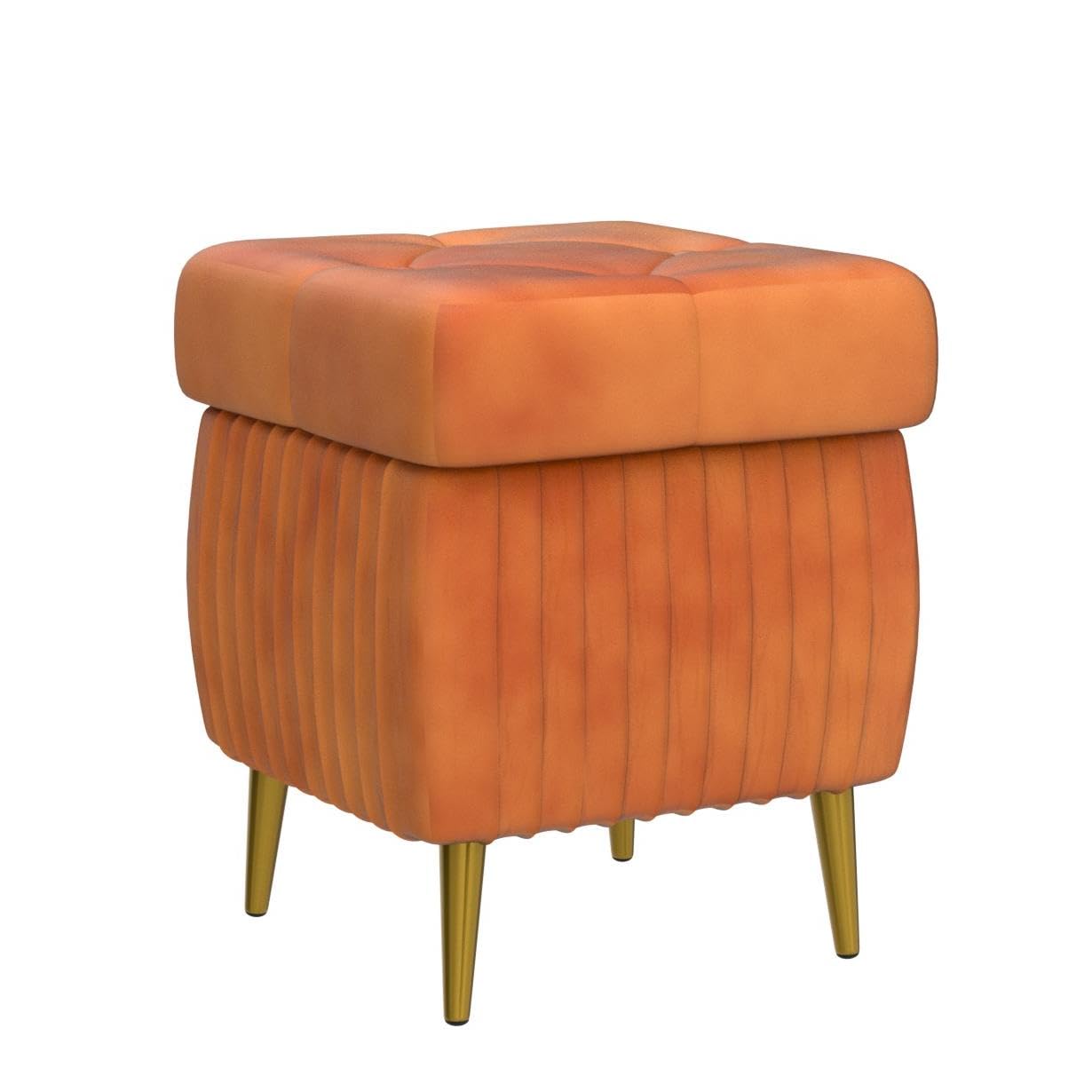 Amazon.com: Lamerge Upholstered Velvet Storage Ottoman,Tufted Foot 