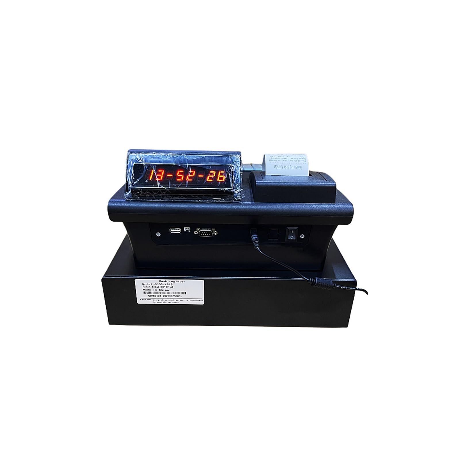 Caja registradora electrónica, Tienda de Fideos Comida rápida, joyería conveniencia, Detector Moneda con luz Violeta, Caja ECR en inglés Fácil de configurar