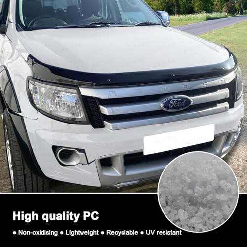 JHCHAN Bonnet Guard for Ford Ranger Accessories 2012-2015, T6 -Ford Ranger Wildtrak Limited XLT XL Hood Protector Car Wind Stone Bug Deflector Shield Bugshield - Image 4
