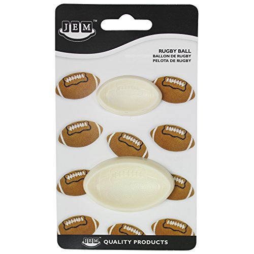 JEM Pop It Rugby Ball Shaped Mould for Cake Decorating, Set of 2, Large / Small sizes, Off-white