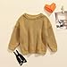 Pivanzore Baby Girl Boy Toddler Knit Sweater Cute Round Neck Long Sleeve Blouse Pullover Oversized Sweatshirt Warm Kids Tops Dark Beige