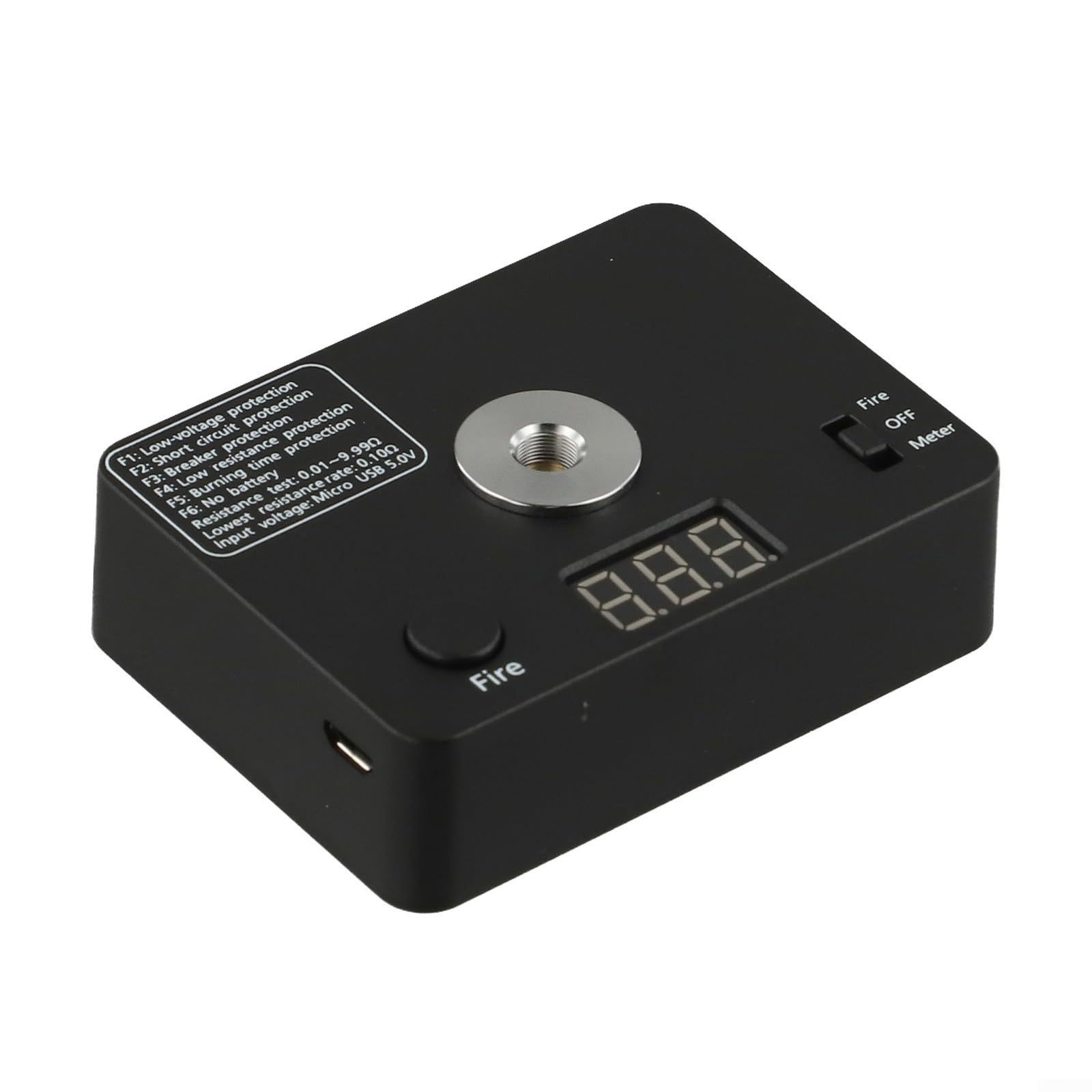 Zilimontt 521 Tab Mini bobine de mesure de brûlure Plateforme de construction V3 Ohm testeur de résistance avec plage de 0,01 à 9,99 Ω et mesure de tension pour test professionnel, mesure et