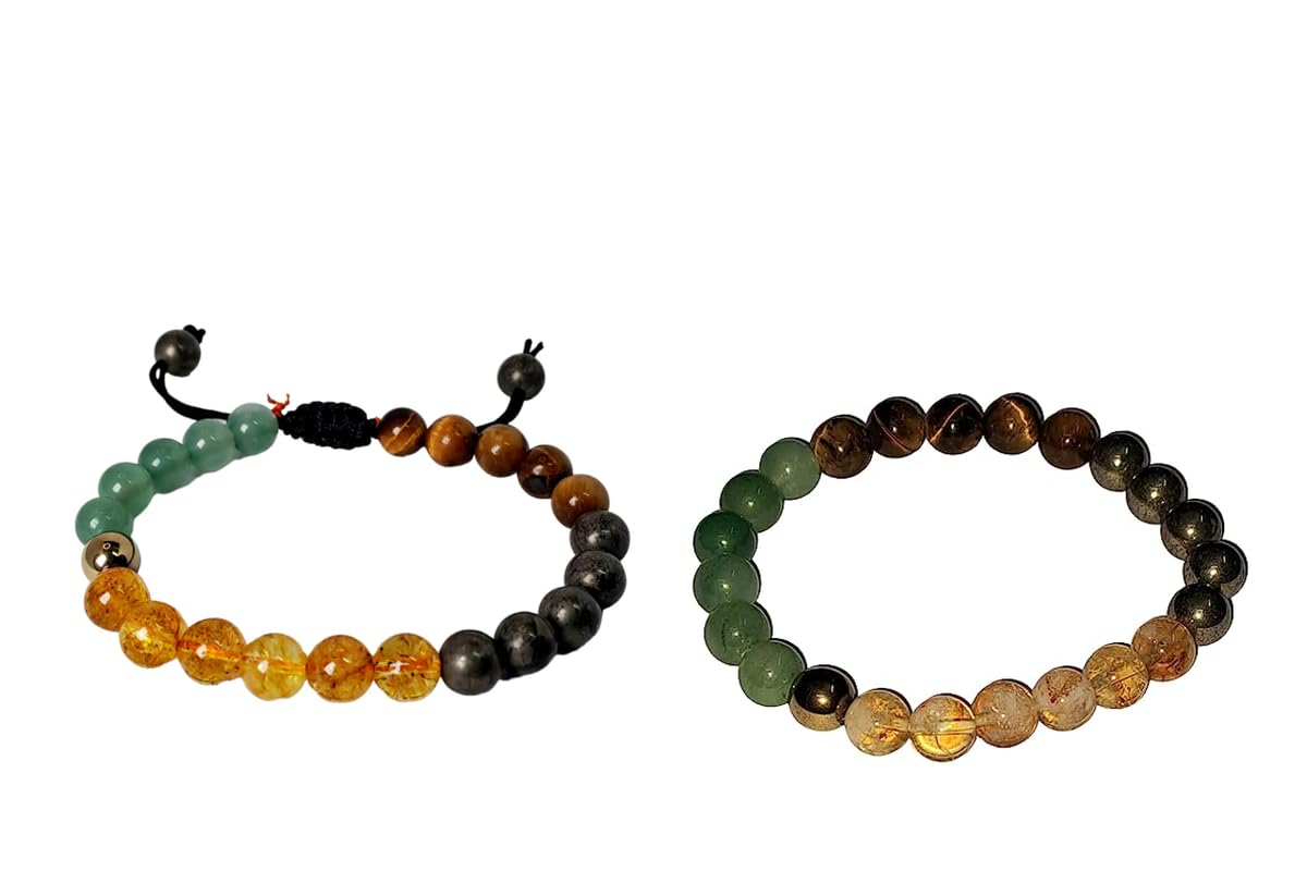 Divinity Healing Couple Money Magnet Natural Lab Certified Bracelet - Pyrite Tiger Eye Green Aventurine Citrine - Wealth Bracelet 8 mm beads for Financial Success, Prosperity and Abundance (B0CM3BHMQV) Amazon Price History, Amazon Price Tracker