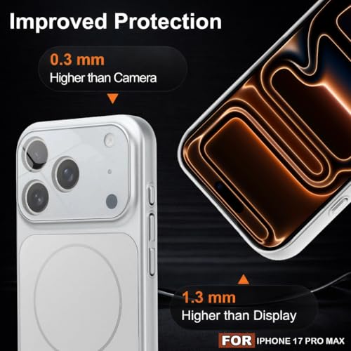 Image of SHINESTAR iPhone 17 Pro Max Case - Premium Shockproof Protective Cover, Wireless Charging Compatible, Slim & Durable Luxury Back Cover with Camera Protection (Silver)