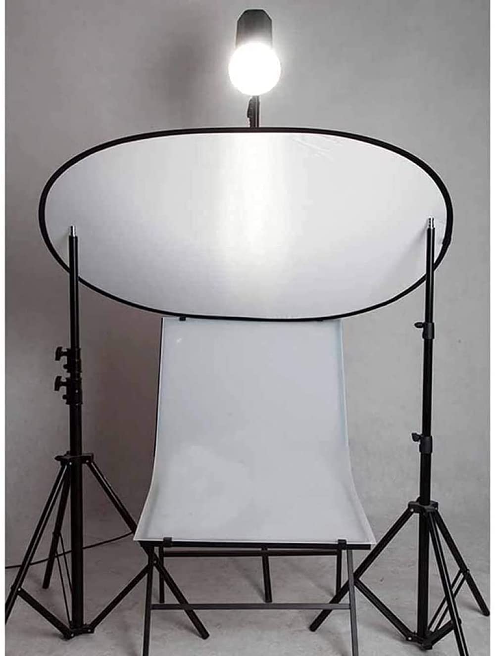 Réflecteur de réflecteur vidéo Photo Ovale 5 en 1, réflecteur de lumière de Photographie Multi-disques Pliable Argent translucide Or Blanc et Noir avec Sac