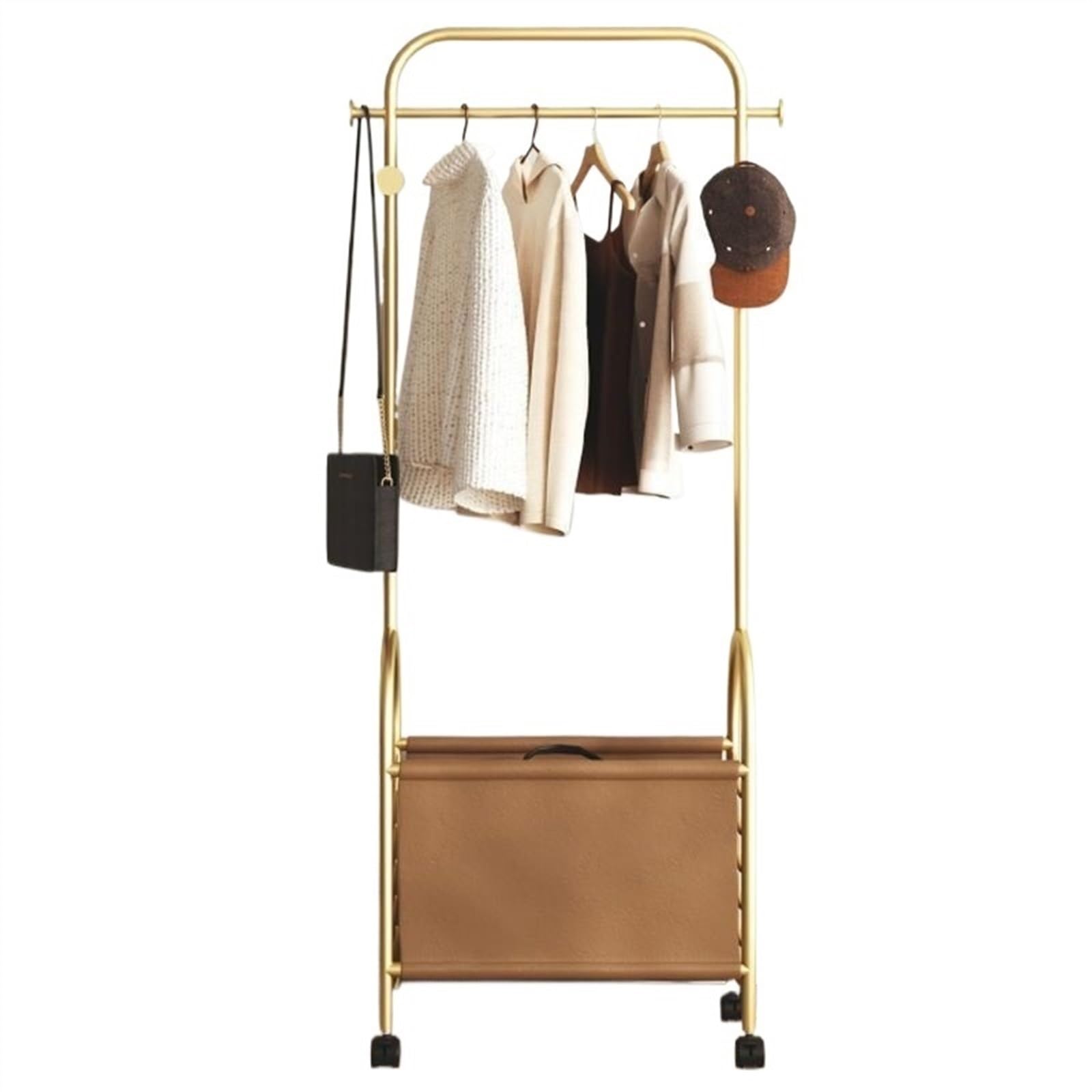XPSHP25112 body length mirror Floor-standing coat rack pulley movable home rental clothes rack with storage basket vertical mobile clothes drying rack floor mirrors