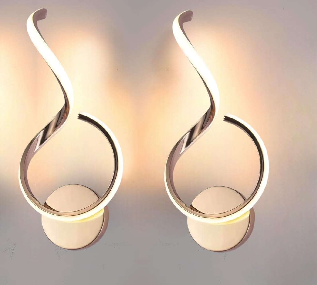 Groeien Pack of 2 | 15W Modern 3 Color LED Wall Sconce Teardrop Glow Wall Light for Bedroom Living Room Corridor Lighting Fixtures Wall Mount(Warm+Natural+Coolwhite)(Teardrop Glow, 2)