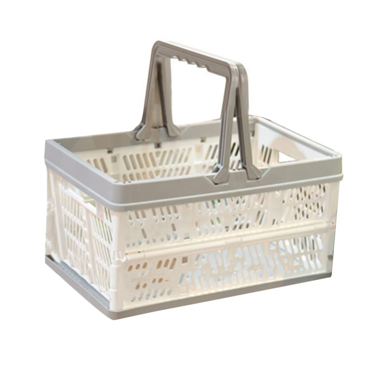 Cabilock Cute Picnic Basket Folding Fruit Basket Lightweight Storage Outdoor Vegetable Easy to Carry