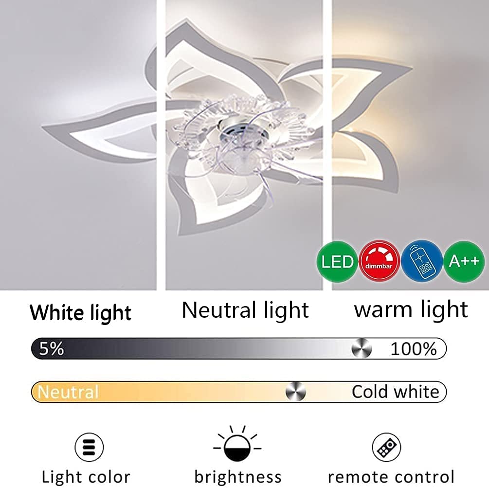 Ventilatore A Soffitto Con Luce LED Dimmerabile 50W, 6 Velocità E Telecomando, Moderno 69cm Per Soggiorno E Camera