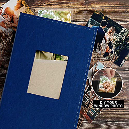 Image of Ywlake Photo Album 4x6 300 Pockets, Leather Photo Albums Holds 300 Horizontal Only Pictures Blue