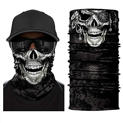 Image of Skull Face Sun Mask Half,Bandanas,Neck Gaiter, Headwear, Headband for Fishing, Hunting,Yard Work