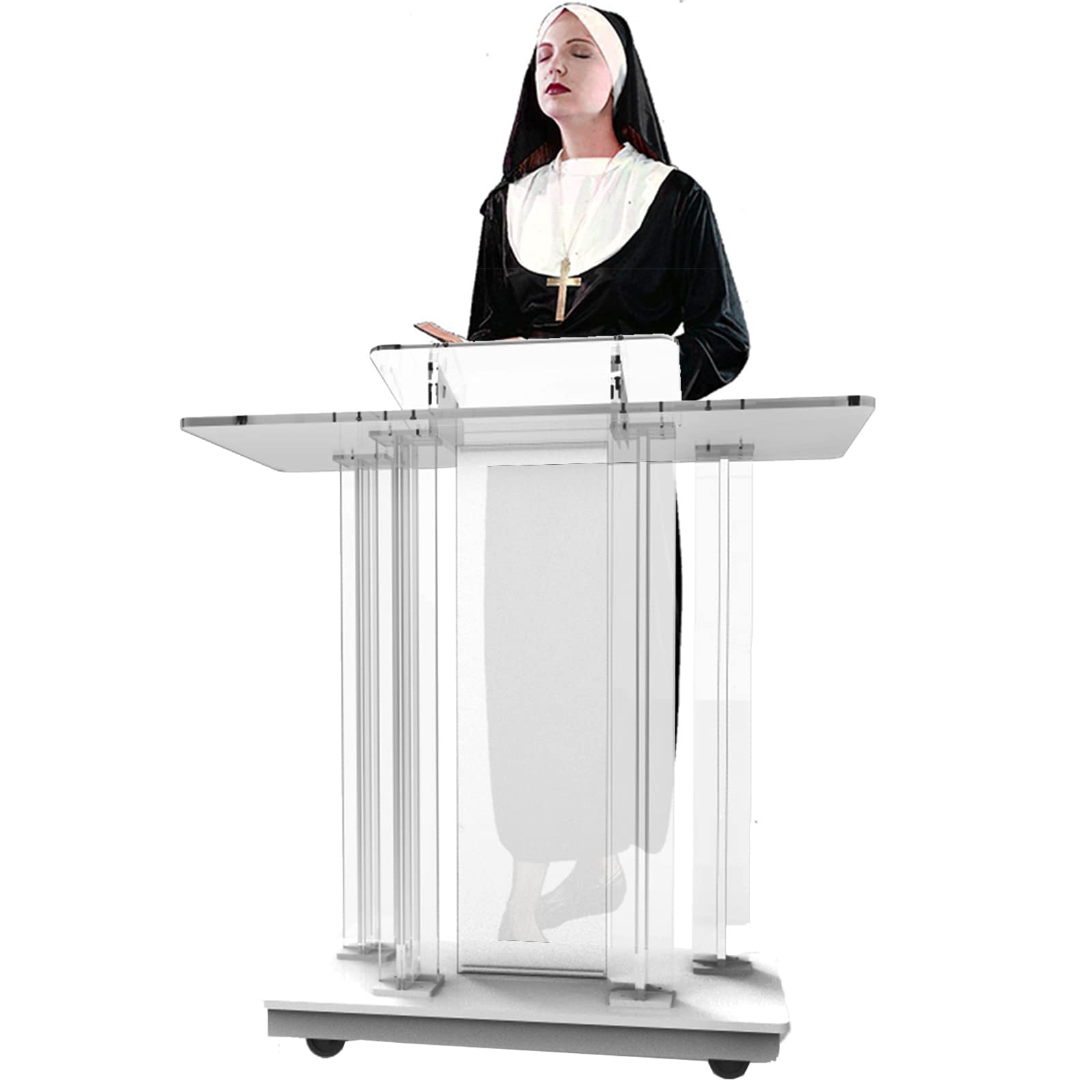 Yangh Rolling Pulpit Luxurious Acrylic Podium Podium Clear Lecterns And ...