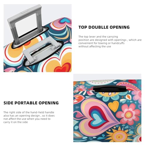 Suitcase Covers for Luggage, Luggage Cover Protector Fits 18-32 Inch Luggages (Love Heart Sunflower, S)4