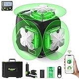 Huepar 3D Self-Leveling Laser Level 3x360 Red Cross Line 100Ft Three-Plane Leveling and Alignment Laser Level Tool -Two 360° Vertical and One 360° Horizontal Line -Magnetic Pivoting Base GF360R