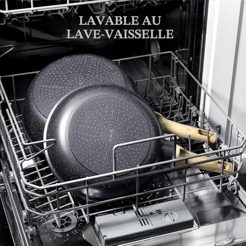 Poêle antiadhésive saine sans PFAS GiPP en granit gris avec manche isolant - 7