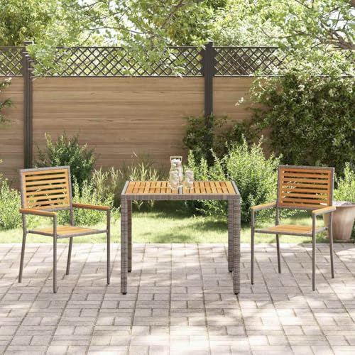 Ensemble table fauteuils de jardin poly rattan dossier inclinable extérieur