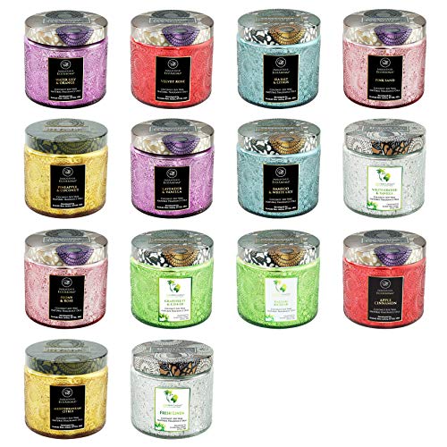 Ecoaroma Sea Salt & Citrus Scented Organic Coco-Soy Jar Candles Hand Poured Natural Flower Extracted Fragrance Oils Botanical Candles For Aromatherapy Home Scent & Xmas Gifts 12 Oz #TOP6
