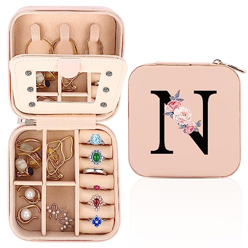 FIDWALL Joyero Viaje, Joyero con Monograma, Joyero Pequeño, Pequeño Joyero de Viaje con...