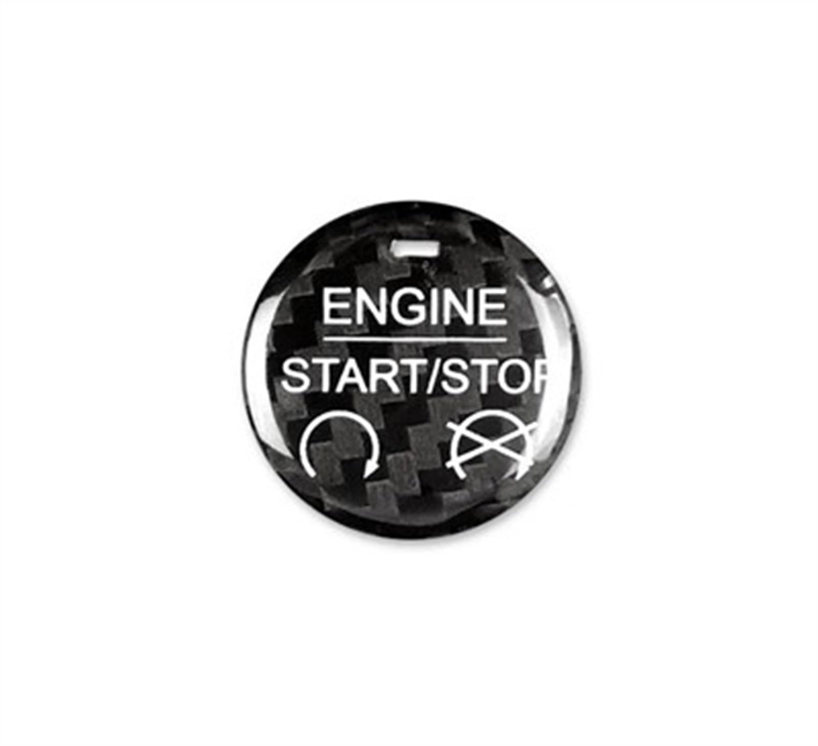 Real Hard Carbon Fiber Car Engine Start Stop Button Sticker for Ford for Mustang 2015 2016 2017 2018 2019 2020-2022 Anti-dust(Black Carbon)