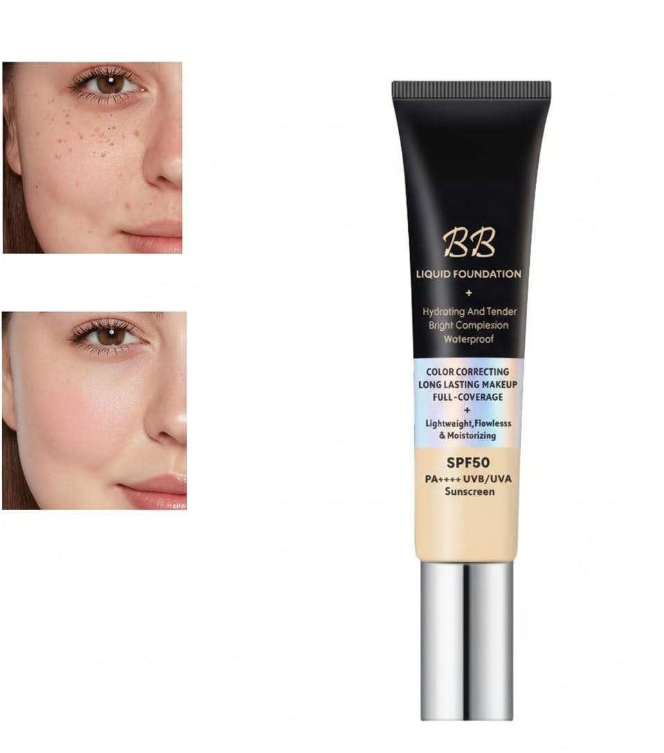 BB Cream Nature, BB-Cream Tinted Moisturiser, BB-Creams Light, Hydrating BB Creams Foundation, Tinted Sunscreen for Face, Tinteds SPF 50 Face Moisturiser, Foundation Cover Blemishes, for All Skin