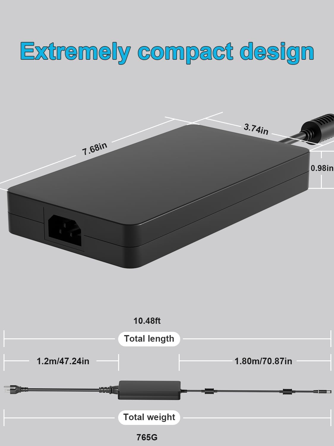 HSXIRQA 240W 180W AC Charger Fit for Dell G15 G16 G7 G5 G3 5500 5505 5510 5515 5511 5520 5521 5525 5530 5535 5587 5590 7500 7588 7590 7700 7790 7620 7630 3500 3579 3590 3779 LA240PM160 Gaming Laptop - Image 4