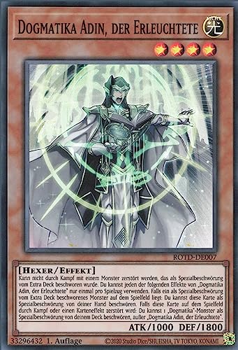 Dogmatika Adin, der Erleuchtete ROTD-DE007 Super Rare Deutsch Near Mint 1. Auflage - Rise of The Duelist - mit ReCollectibles-Versandschutz - für Yu-Gi-Oh!
