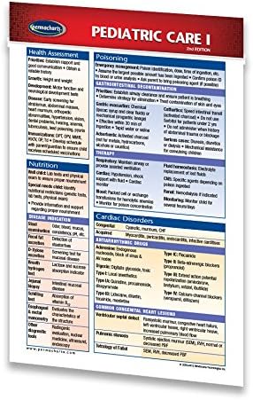 Pediatric Care Guide I - 4.5" x 6.75" Laminated Medical Pocket Quick Reference Guide by Permacharts