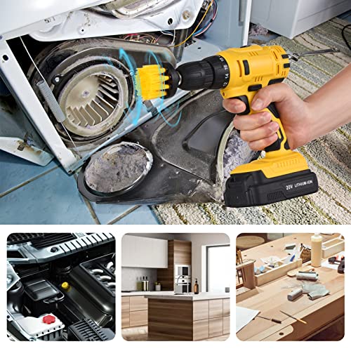 KKnoon 20 V tragbare Akku-Bohrmaschine 3/8-Zoll-Futter Handbohrmaschine Schraubendreher mit 2 Batterien Schnellladegerät… – Bild 6