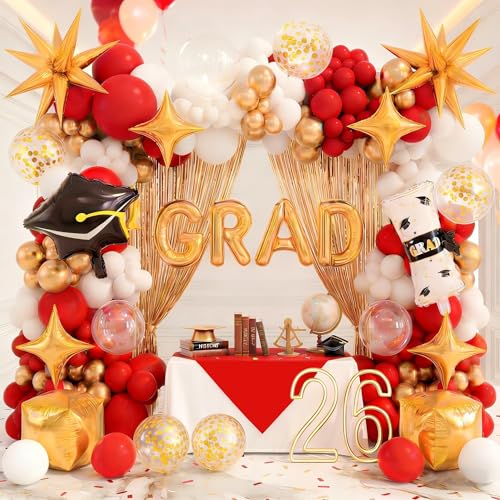 Kit arche de ballons diplôme 2026 de 194 pièces pour décoration de fête