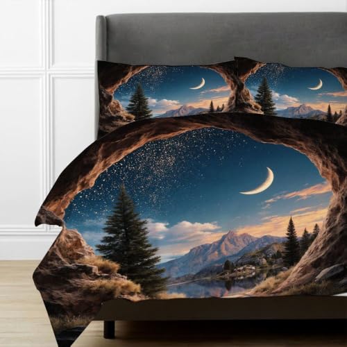 Housse de Couette 240x260 cm Forêt Colorée avec Parures de Lit Microfibre - 4