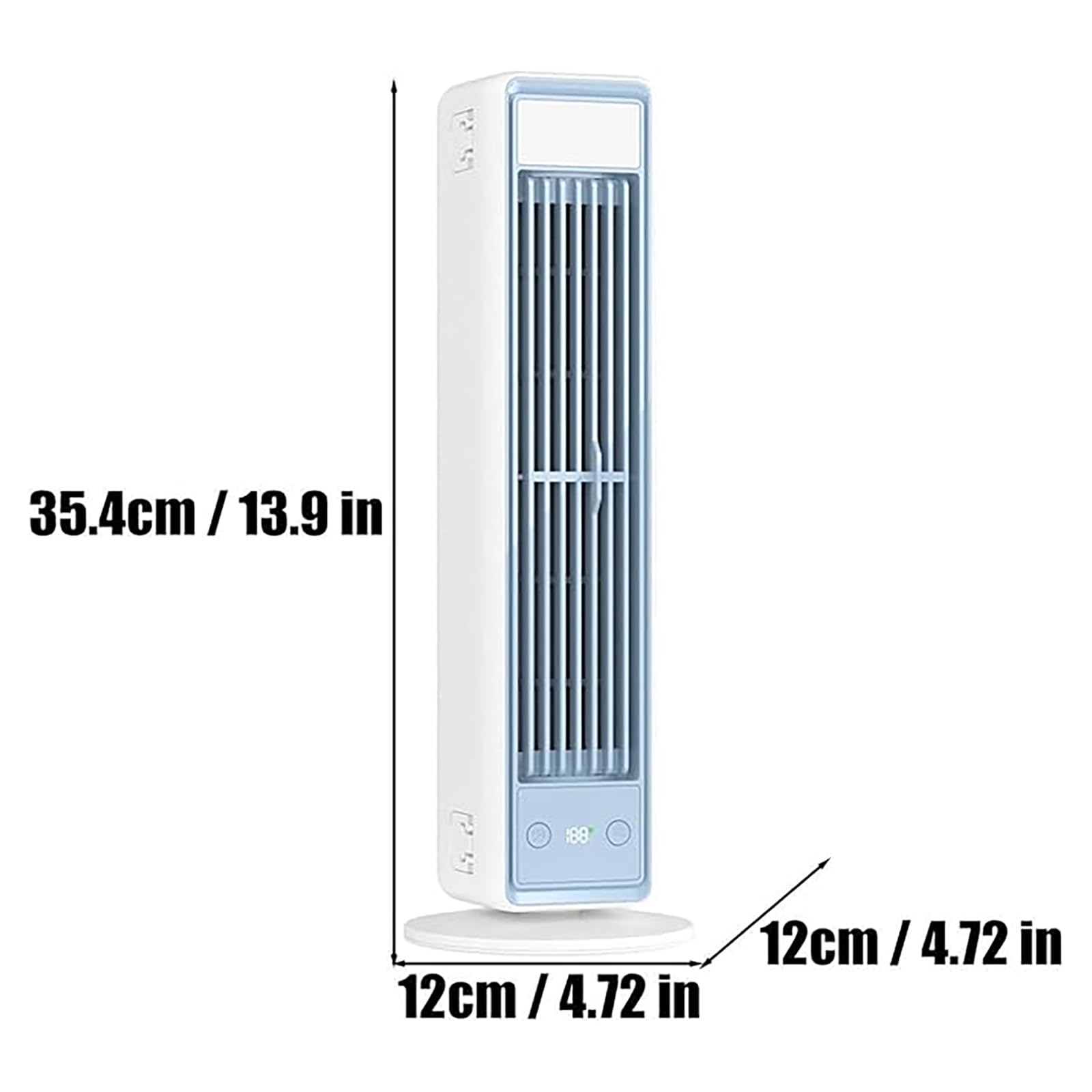 Enfriador de aire de torre sin aspas 3 en 1, ventilador de enfriamiento portátil USB de sobremesa o montable en pared con control remoto y pantalla digital, 5 velocidades de viento ajustables