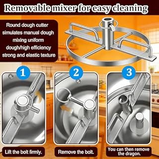 Impastatrice a spirale professionale da 1800 W, impastatrice a spirale elettrica con doppia rotazione e display digitale, 1400 Giri/Min con funzione di riscaldamento e rimovibile(5kg)