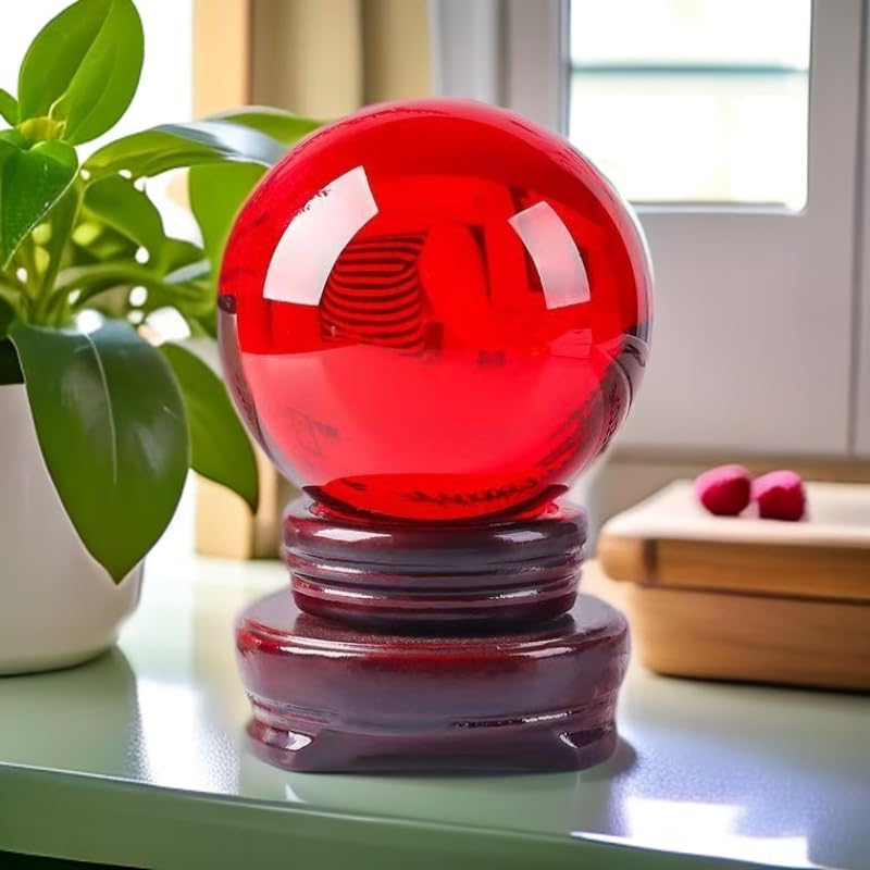 Boule de cristal rouge pour sublimation de photos et décoration de table