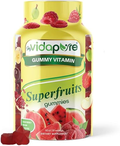 Amazing Superfruits Star Gummies Vitaminas A, C, E, Zinc, Acai Berry, Acerola, Goji, raíz de remolacha, fresa, grosella espinosa. Sabor frambuesa y