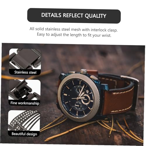 Correa de reloj inoxidable con gemas de imitacion pulsera elegante 7