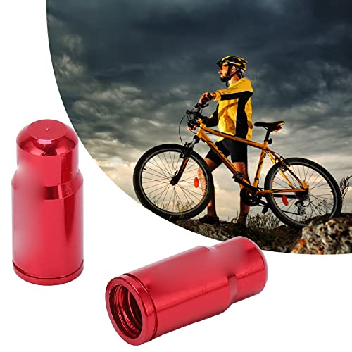 Cubiertas de válvula aluminio rojas para bicicleta miniatura 5