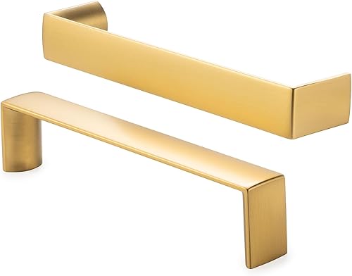 Miniatura 1 de BEROSSA 3.8 pulgadas, espaciado de tornillos de 3.8 pulgadas, tiradores modernos planos de níquel cepillado, manijas de gabinete de cocina, paquete