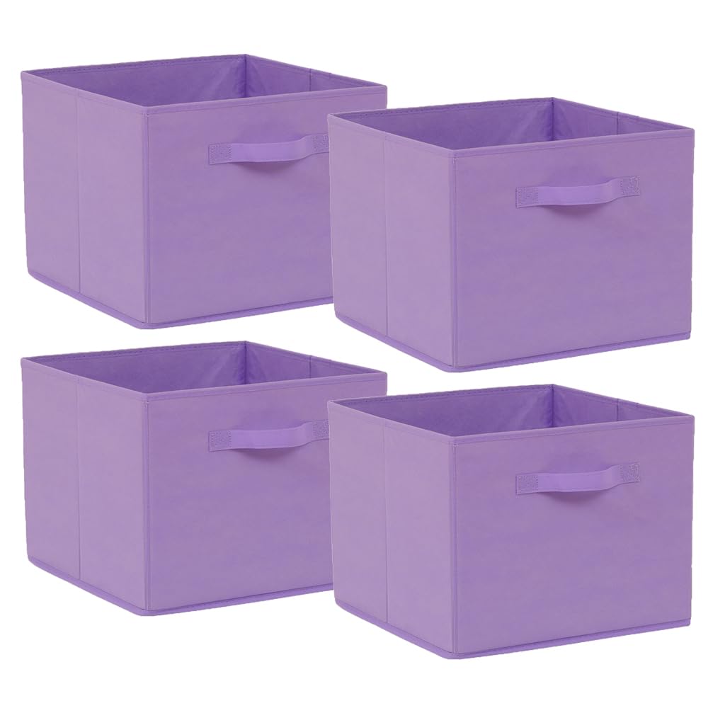 Homullel Foldable Storage Cube Boxes Set of 4, Storage Unit Box with Handle, Collapsible Storage Bins Organiser for Shelf Closet Organization