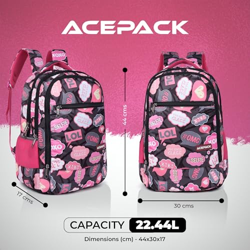 Image of ACEPACK 21.6L Backpack - Lightweight & Durable School Bag with Breathable Mesh Padding, Adjustable Straps & Fun Design